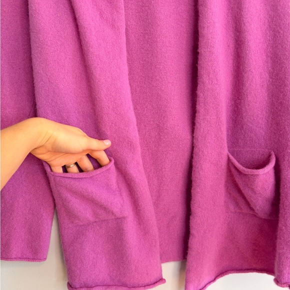 Bellina Wool / Cashmere Made in Italy Vibrant Pink/Purple Cardigan Sweater - Picture 2 of 6